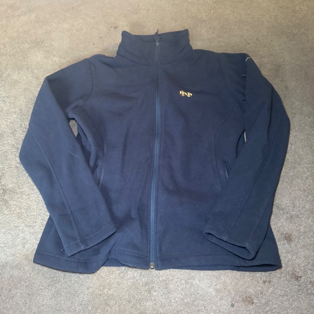 Columbia Notre Dame Fighting Irish Navy Blue Full Zip Fleece Jacket Womens L